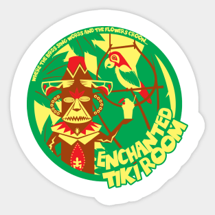 Enchanted Tiki Room (green, red, yellow) Sticker